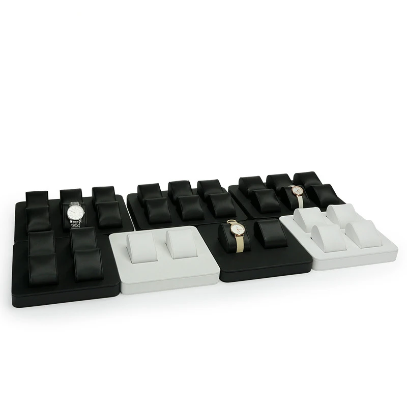 SUNDO High Quality Leather Watch Tray Organizer Storage Custom Velvet Stackable Watch Tray