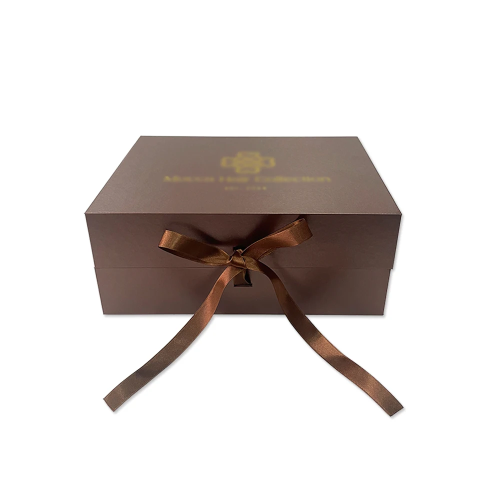 Wholesale Black Premium Luxury Large Cardboard Paper Gift Box Wig Hair Extension Custom Logo Recyclable Magnetic Cosmetics