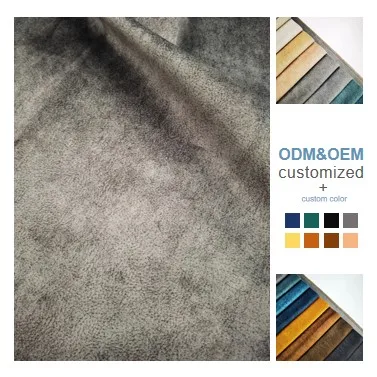 Home furnishing textile sofa fabric  warp knitted polyester holland velvet printed upholstery fabric for sofa