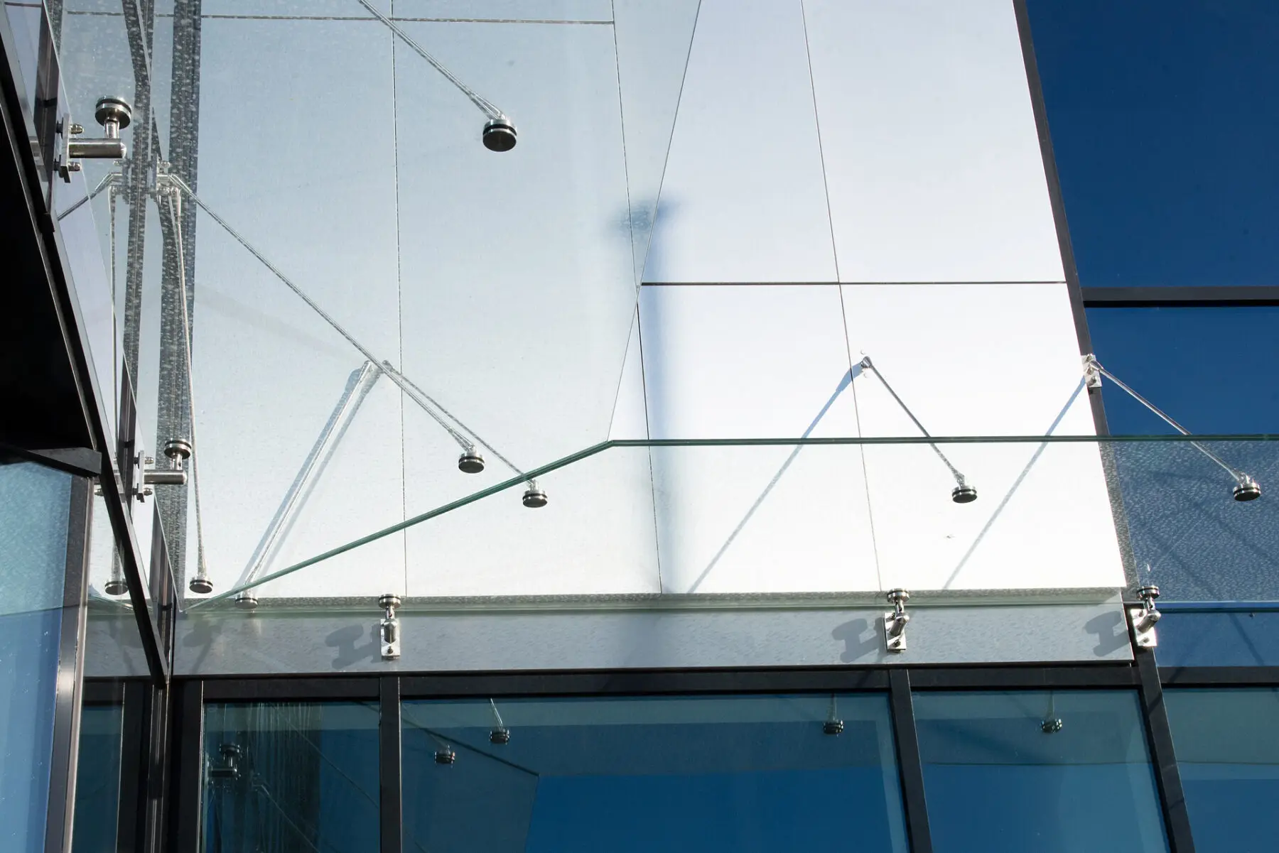 curved glass canopy Suspendion glass canopy porch glass canopy with bracket