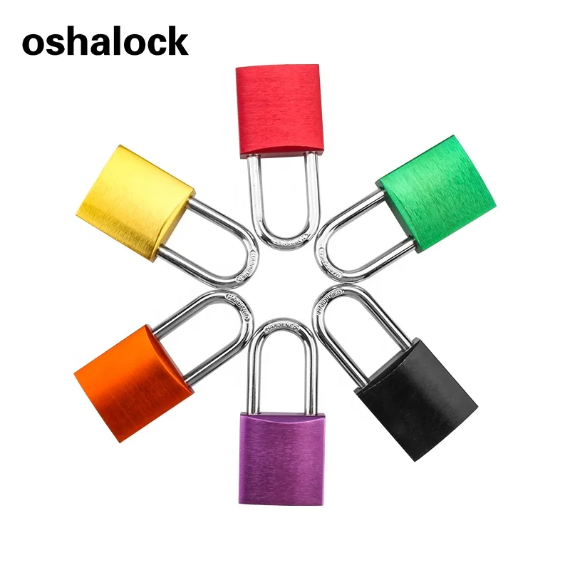 Compact anodized Protect steel shackle Anodized aluminium safety padlock with master key for Overhaul of industrial equipment