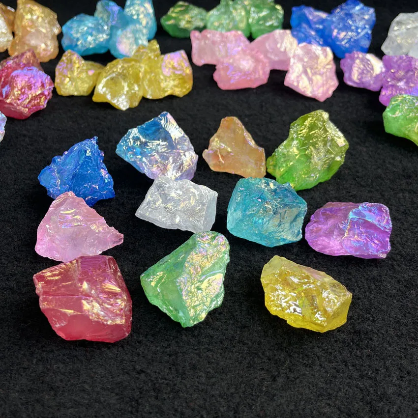 Wholesale Colorful Healing Stones Raw Aura Quartz Crystal Stone For Healing