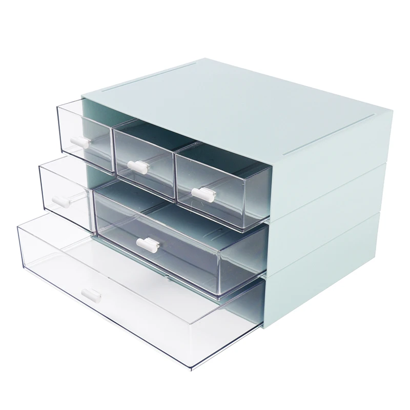 Comix New Design Customize Layout Storage Box Set Plastic Storage Desk Organizer With Sliding Drawer
