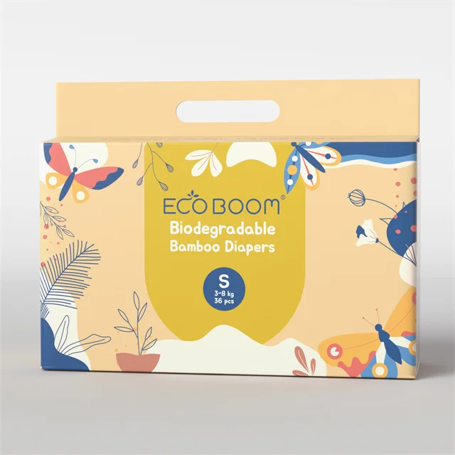 ECO BOOM compostable manufacturer viscose wholesale baby 100% plant based nappies