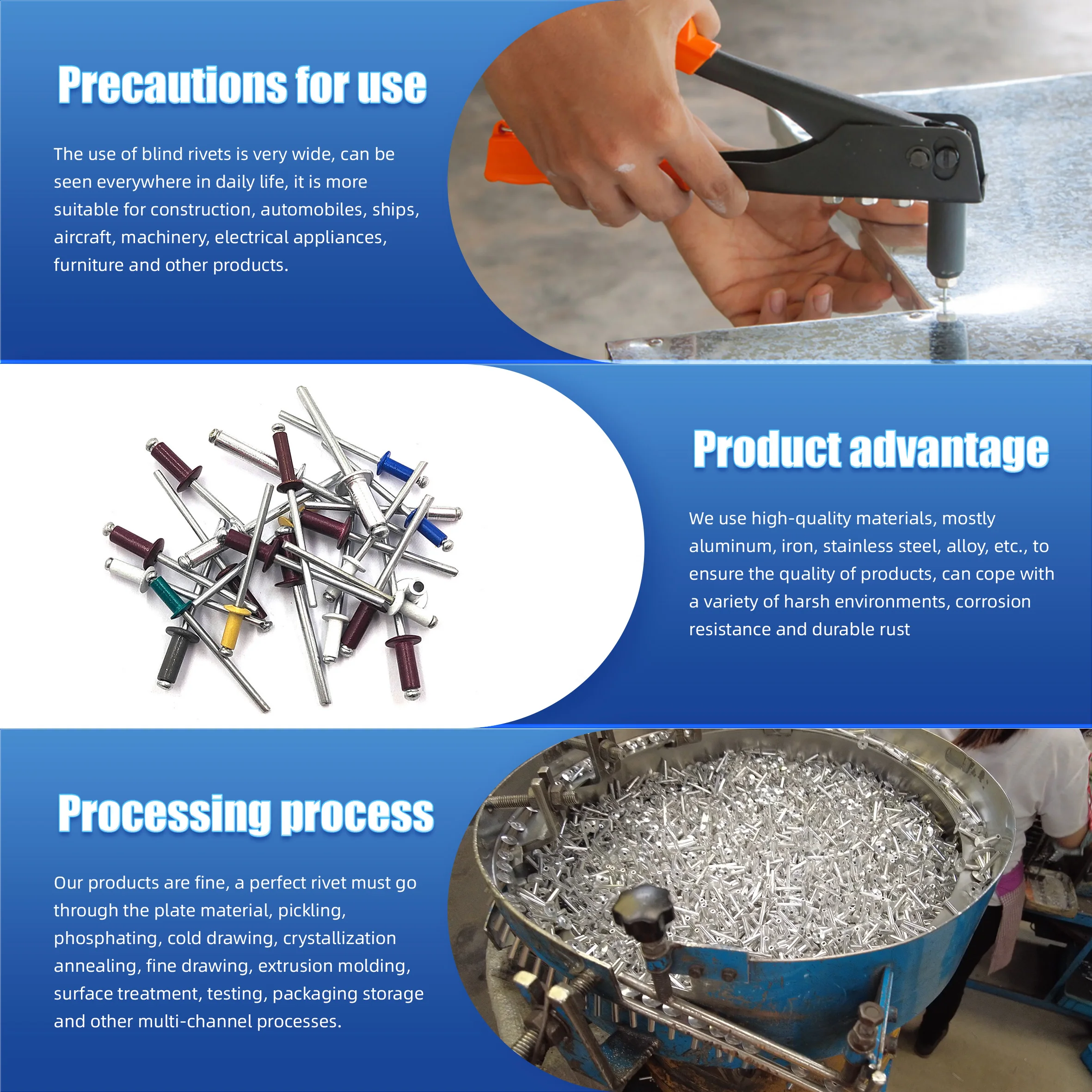 High quality colorful aluminum blind rivets 4.8mm