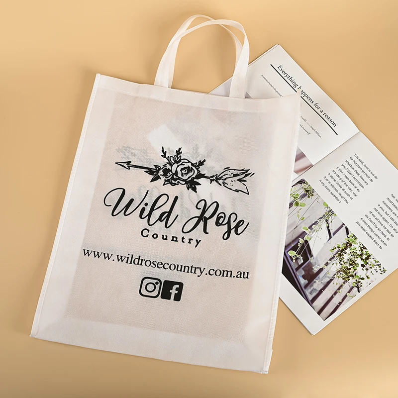 2024 Eco Friendly Recyclable Black Nonwoven Spunbond Fabric Bag Durable Non Woven Tote Reusable Shopping Gift Bags With Logo