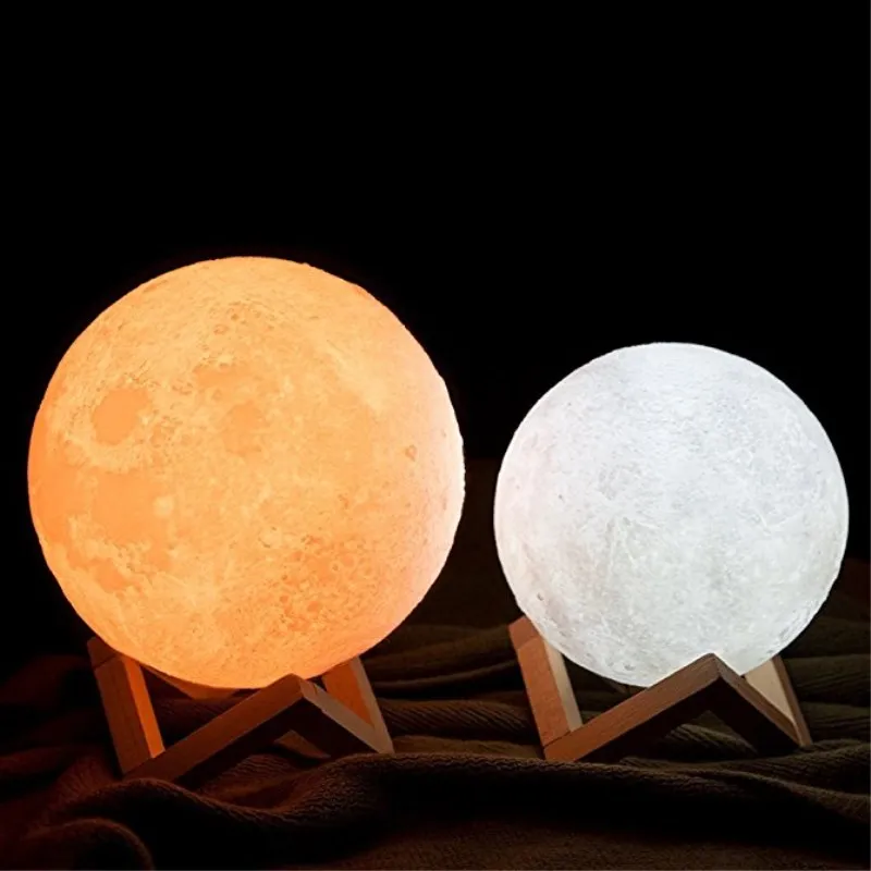 Large Moon Lamp 12cm Dimmable USB Rechargeable Led Moon Light Led Small Night Light 3 Colors