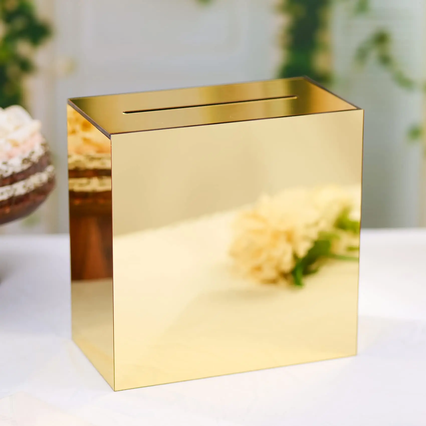 2023 new arrival Wholesale custom acrylic wedding invitations with box acrylic Wedding Wishing Well Card Box