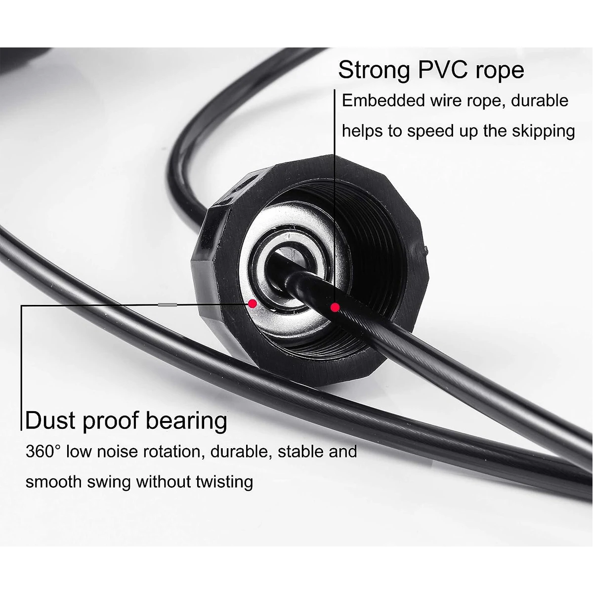 Fitness Workout Weighted Handle PVC Coated Steel Wire Adjustable Speed Skipping Rope Jump Rope