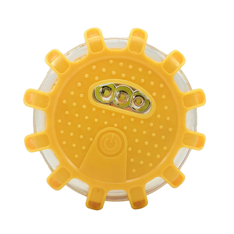 GARID Factory supplied battery magnet adsorption road emergency safety flashing 12 Led torch traffic yellow warning light
