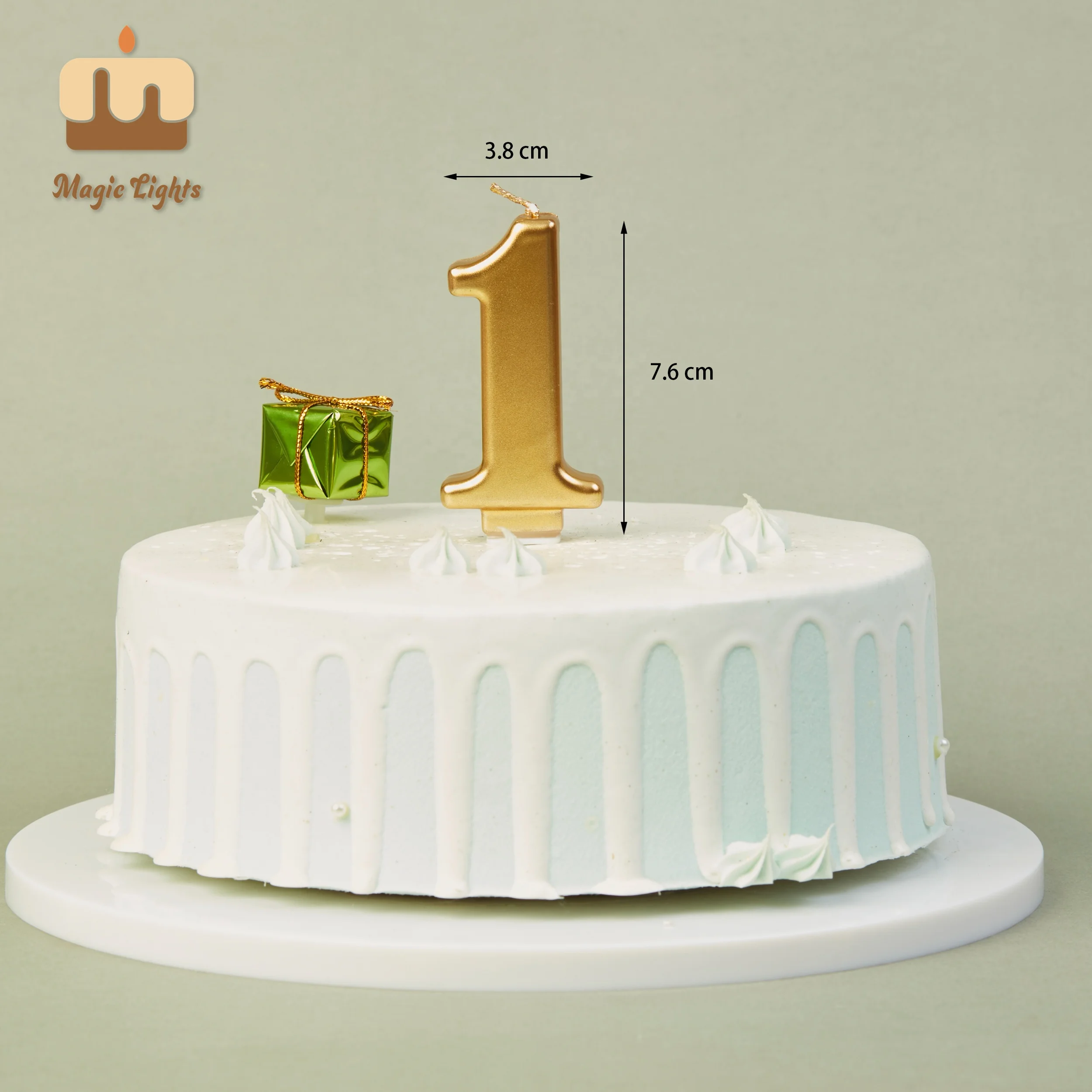 Factory Price Customized Decorative Candles Wholesale Metallic Number Candles for Party and Birthday