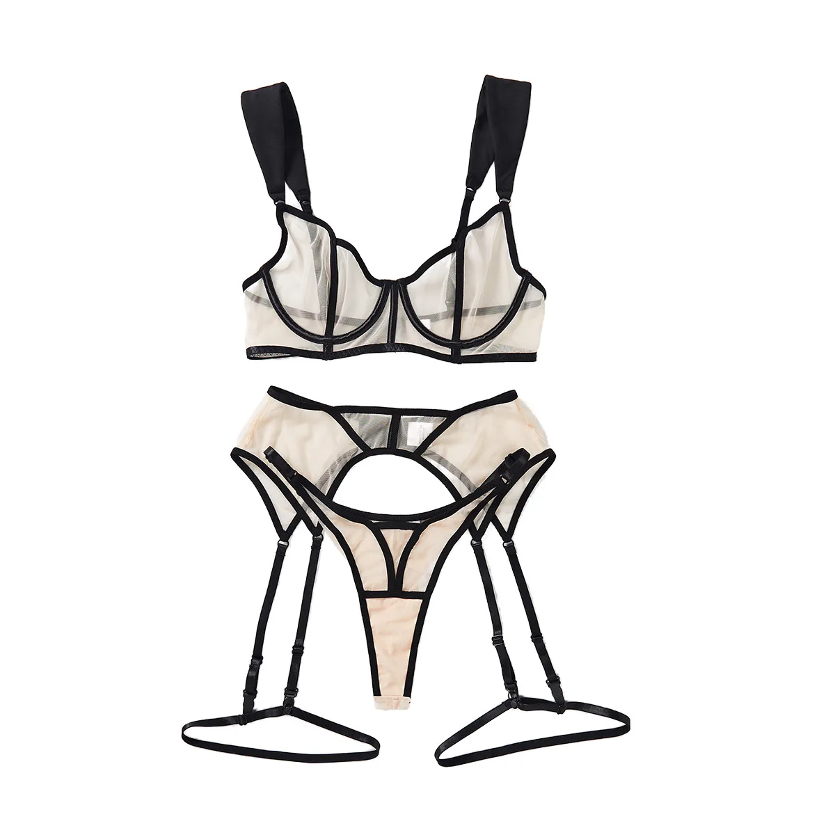 OEM Factory Wholesale Underwear Factory Transparent Sexy Wider Shoulder Mesh New Japanese Mature Women Sexy Lingerie