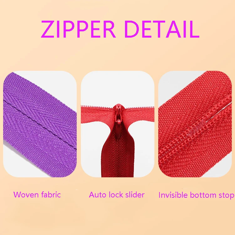 CHENQI Invis Zipper Factory Cheap 3# Lace Tape Conceal Long Chain Zipper Multi-color Nylon Invisible Zippers For bedding bags
