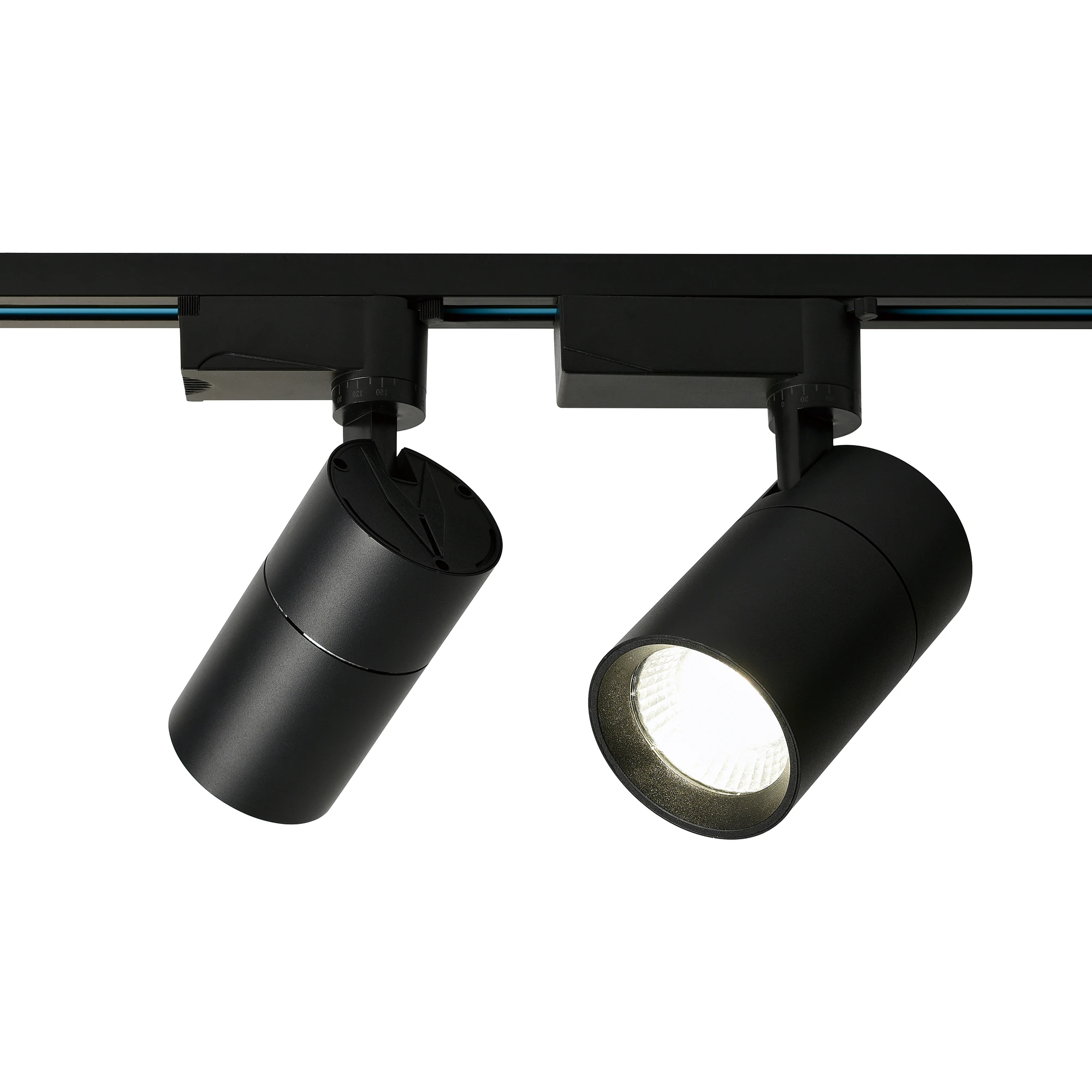 OKELI 10watt 20watt 30watt Manufacturer Angle Adjustable Aluminum Iron Rail Lighting System Cob Led Track Spot Light