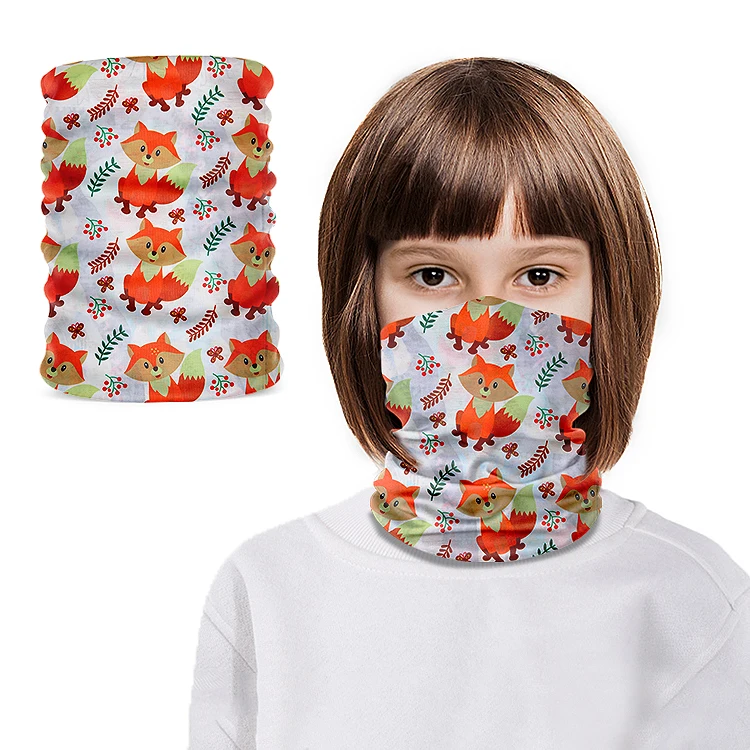 Printing Seamless Neck Tubular Bandana Scarf Children Plain Face Cotton Neck Gaiter Wholesale Tube Bandana with Ear Loop