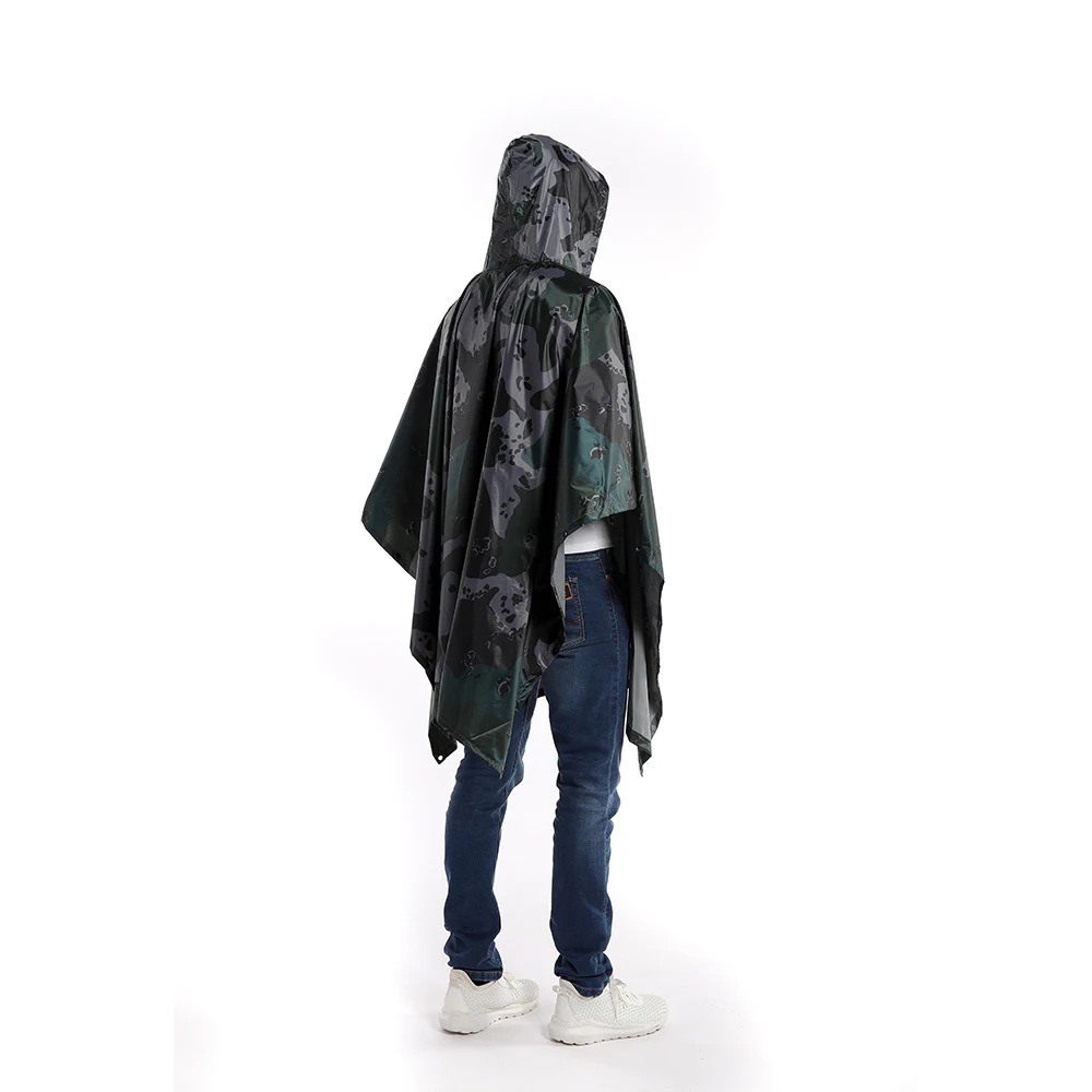Adult Outdoor Hiking Cycling One-piece Raincoat poncho Polyester Raincoat Cloak with PVC PU Coating