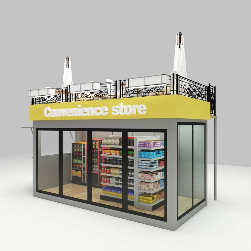 Two Floor Profession Manufacturer Custom Design Detachable Container Gas Station Convenience Shop