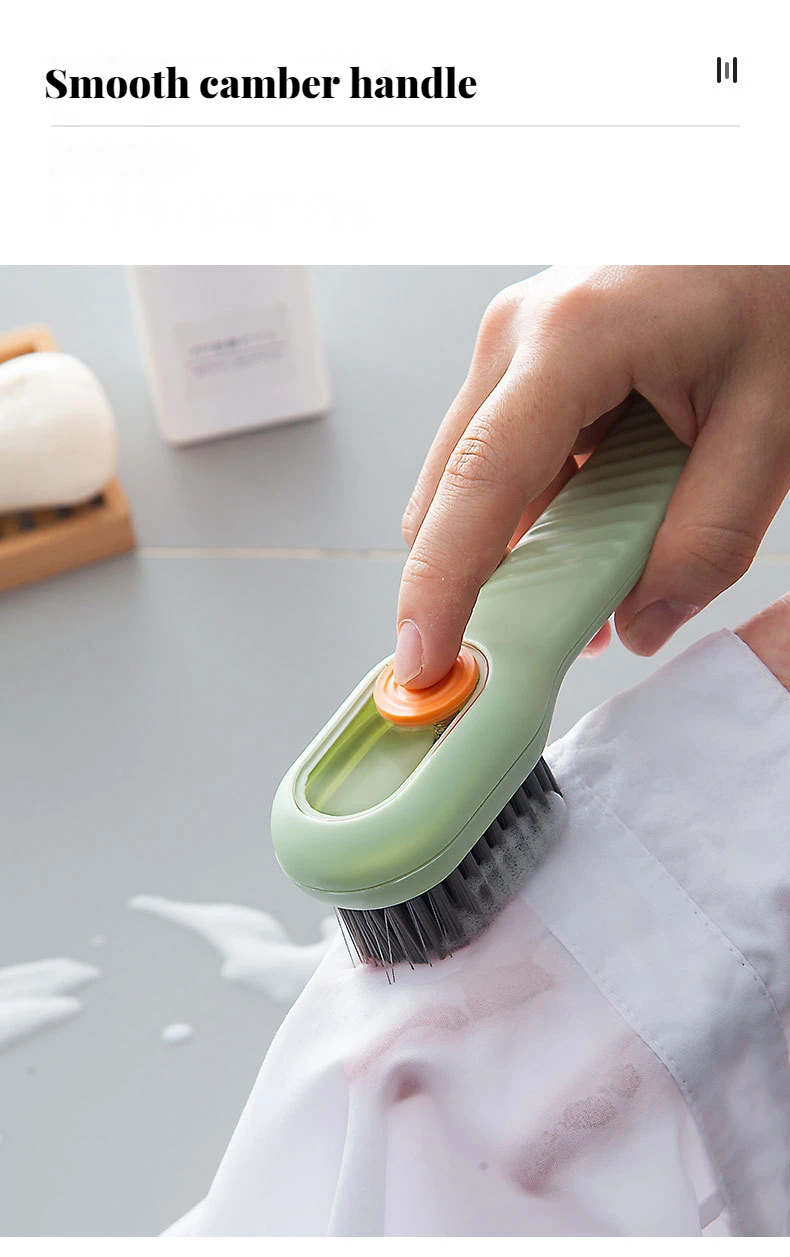 Liquid and soft shoe brush multifunctional liquid out shoe brush long handle laundry cleaning brush