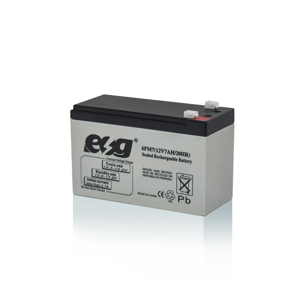ESG продажа высокое качество глубокий цикл хранения 12V 7AH герметичное электрическое оборудование свинцово-кислотная батарея