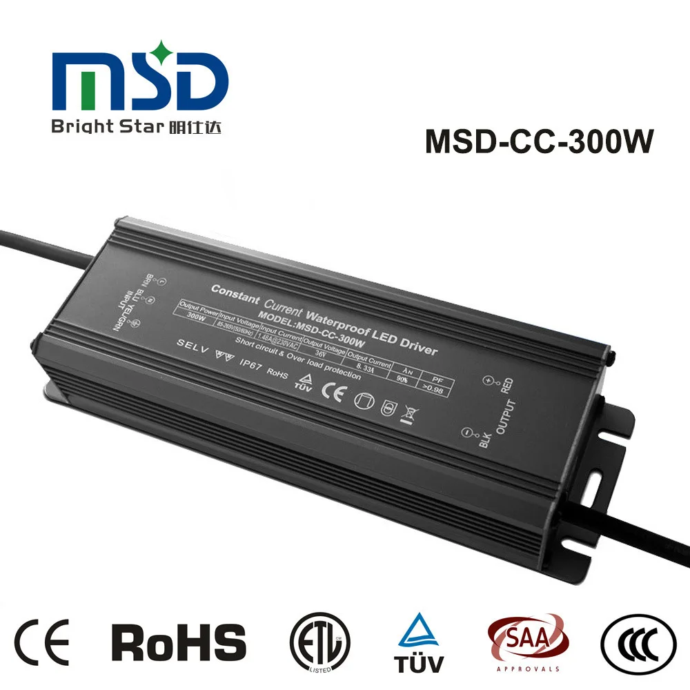 MSD Высокий PF постоянный ток 300 Вт Водонепроницаемый Светодиодный драйвер для светодиодной ленты
