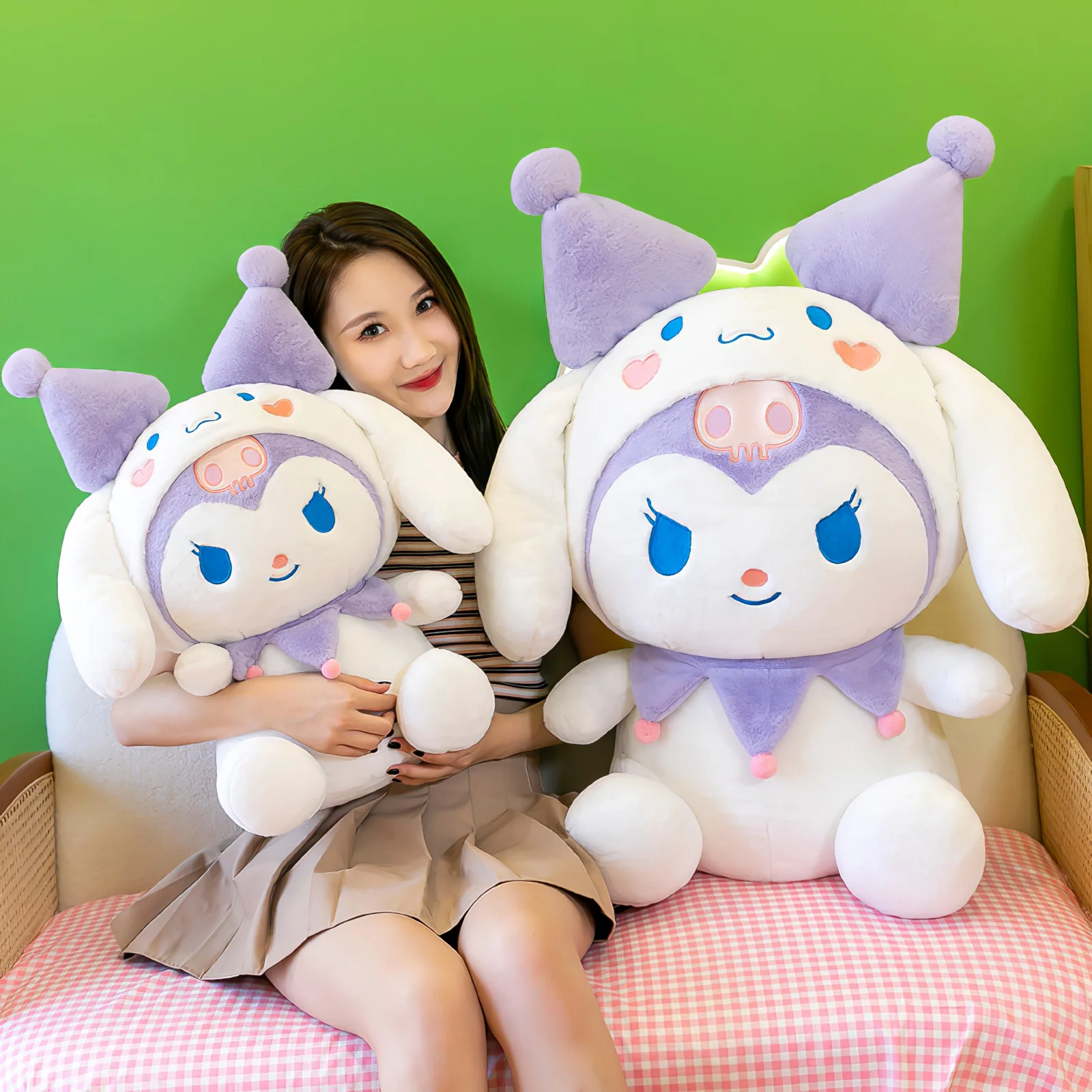 55cm New Transformation Kuromi Plush Doll Large Size Kawaii Plushies Soft Stuffed Toy Pillow Children Girls Birthday Gift