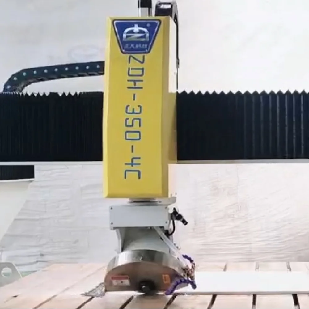 4 Axis Bridge saw rotate tilting heads porcelain slab stone cutting machine