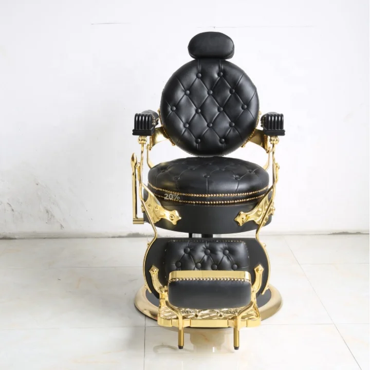 Beauty salon furniture hairdressing shaving chair luxury classics black and gold hair salon chairs