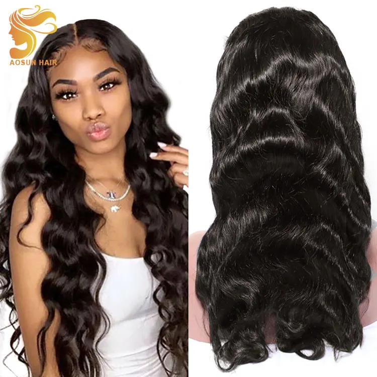 Wholesale 13x4 100% Original 10a Grade Lace Wig, Unprocessed Heat Resistant Lace Front Wig Body Wave Malaysian Virgin Hair