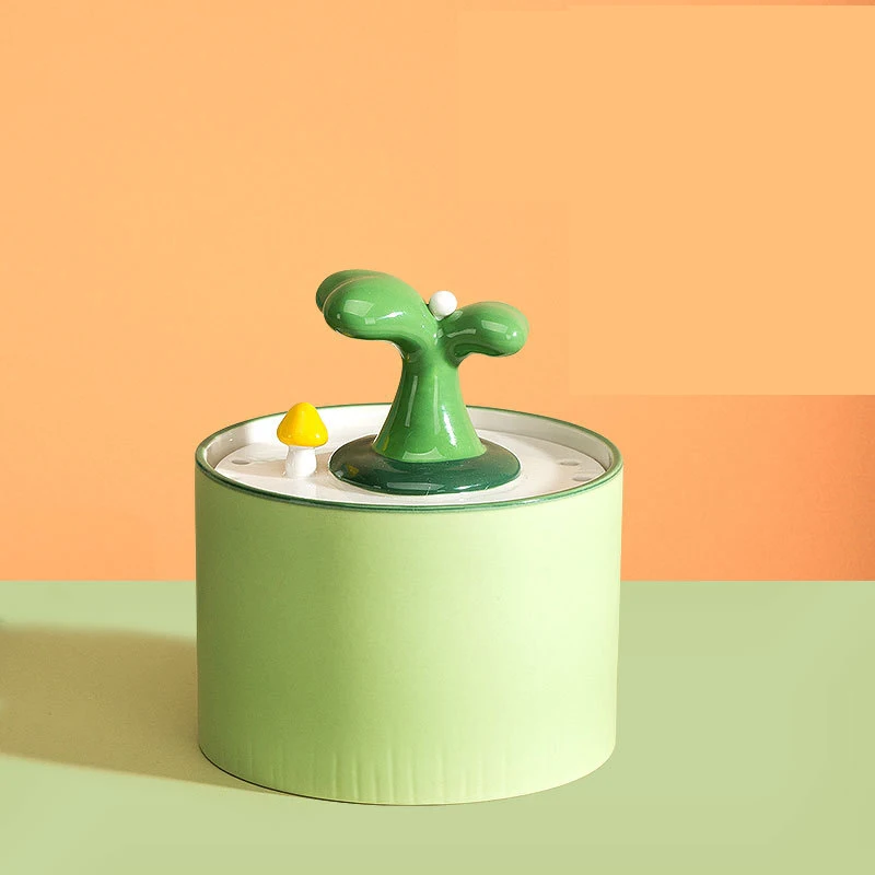 Small Sapling Ceramic Body Pet Water Dispenser Multiple Filter Bass Cat Water Dispenser Removable and Washable Water Dispenser