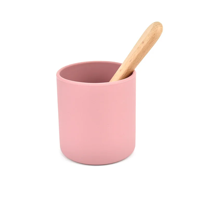 BPA free Silicone Baby Feeding Set Baby Weaning Feeding Supplies Toddler Waterproof Bib Silicone Plate Spoon and Bowl set