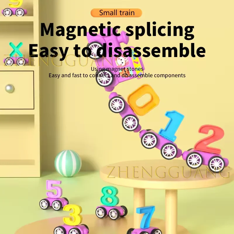Zhengguang 31pcs Magnetic Number Train Set for Toddlers Early Educational Magnetic Block Set Mini Magnetic Digital Train Toys