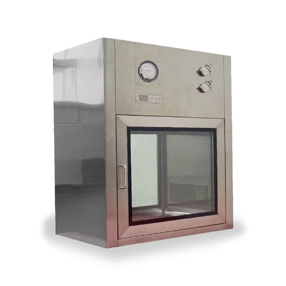 500 X 500 X 500 Clean Room Stainless Steel Static Pass Through Box Transfer Window with UV Light