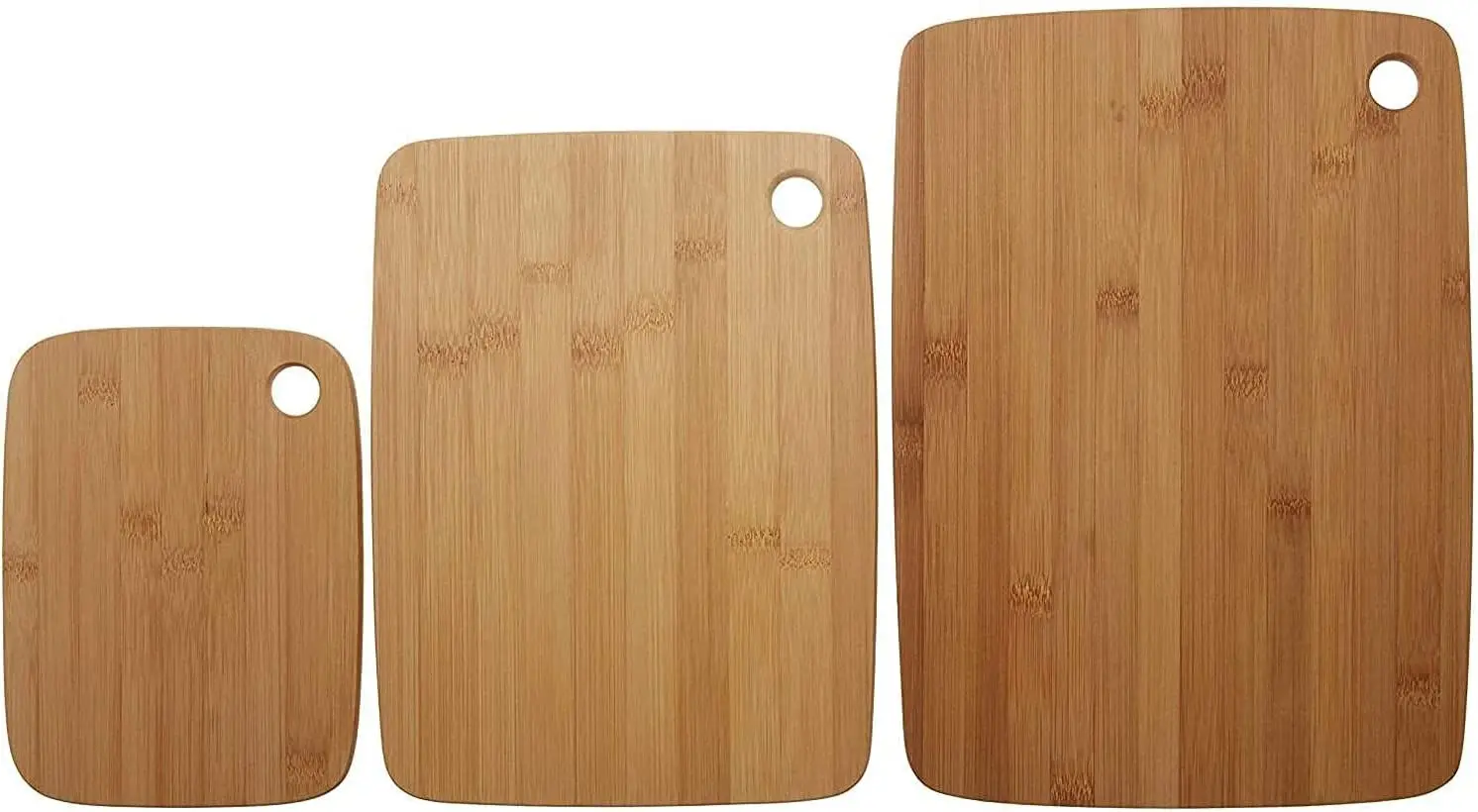 3 Piece Bamboo Wooden Chopping Board Set