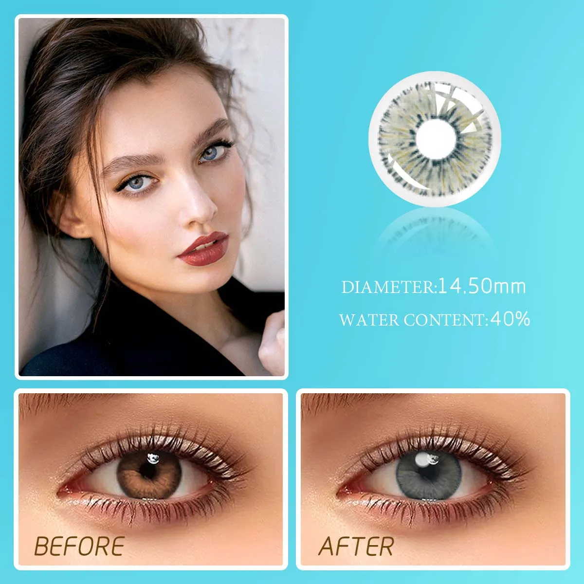 Lalens Wholesale Sexy Soft Color Contact Lens Prescription From Plano To 800 Men Monthly Toric Eye Colored Contact Lenses