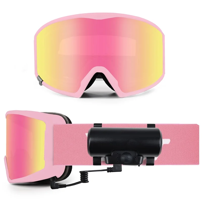 Heated Ski Goggles Magnetic Lens Snow Sport Goggles Glasses UV400 Protection Custom Snowboard Snowmobile Goggle Google