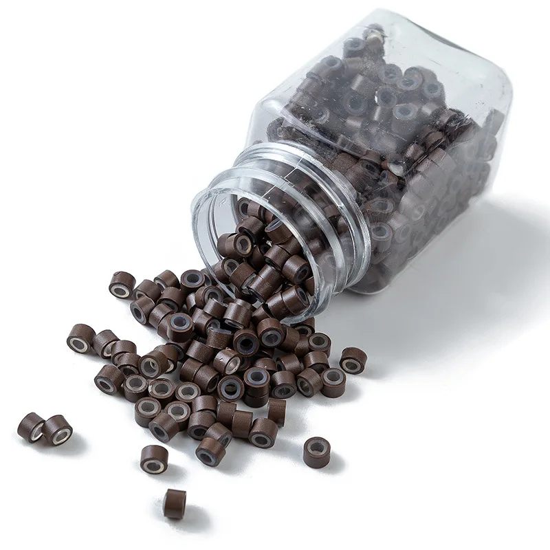 Микро кольца Силиконовые микро кольца медные кольца для наращивания волос