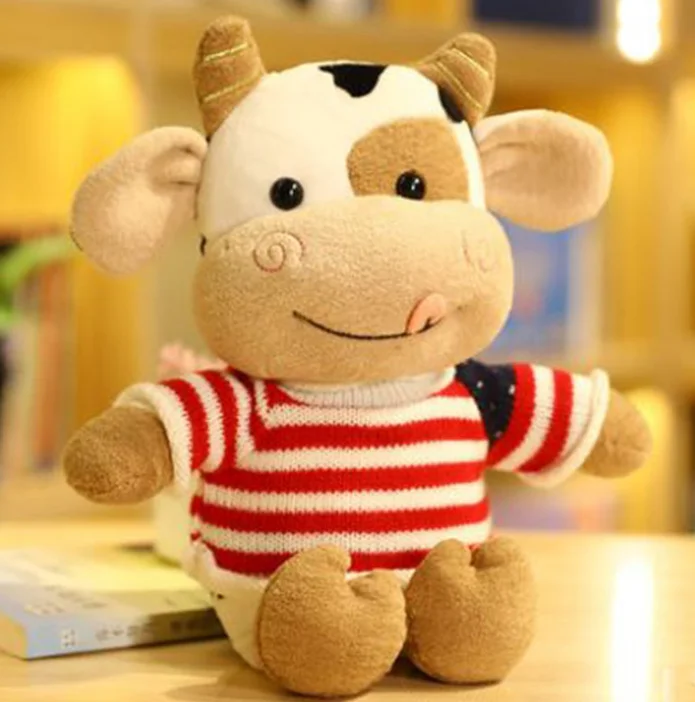 New Hot Selling Little Cow Hobby Cow Plush Toy Lovely Stuffed Animal Cartoon Cattle Toy for Children cow Cloth Doll