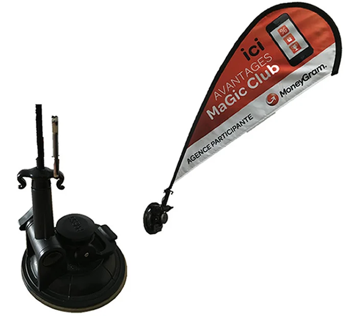 high quality suction cup holder advertising flying teardrop car window flag