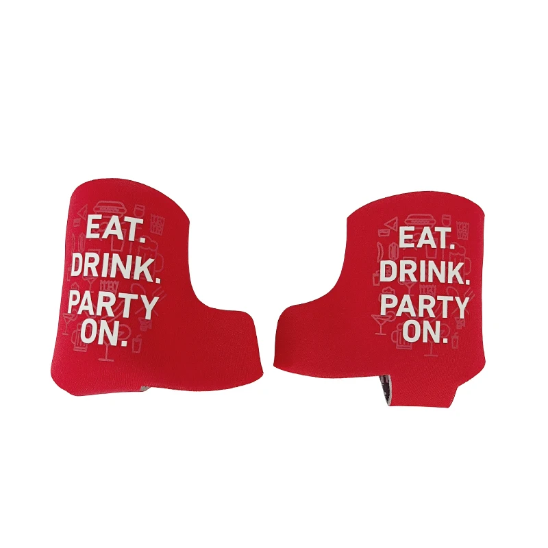 Custom Logo Printed Personalized Promotional Shoe Boot Shaped Neoprene Stubby Holder Beverage Beer Can Cooler Coozy