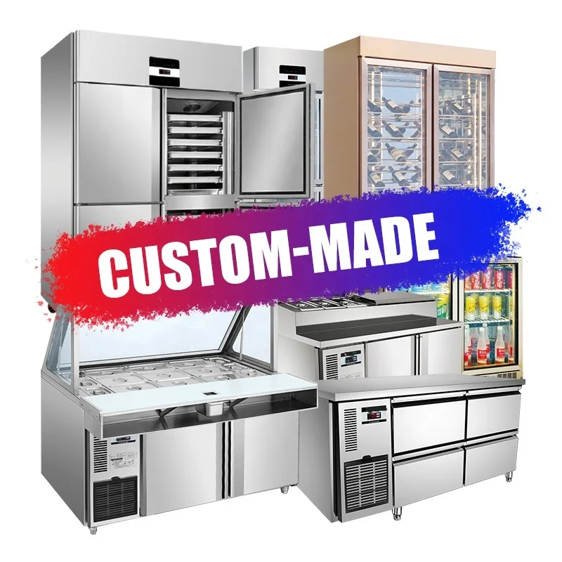 Hotel Restaurant Stainless Steel Display Stainless Steel Refrigerated Display Commercial Kitchen Refrigerator Equipment