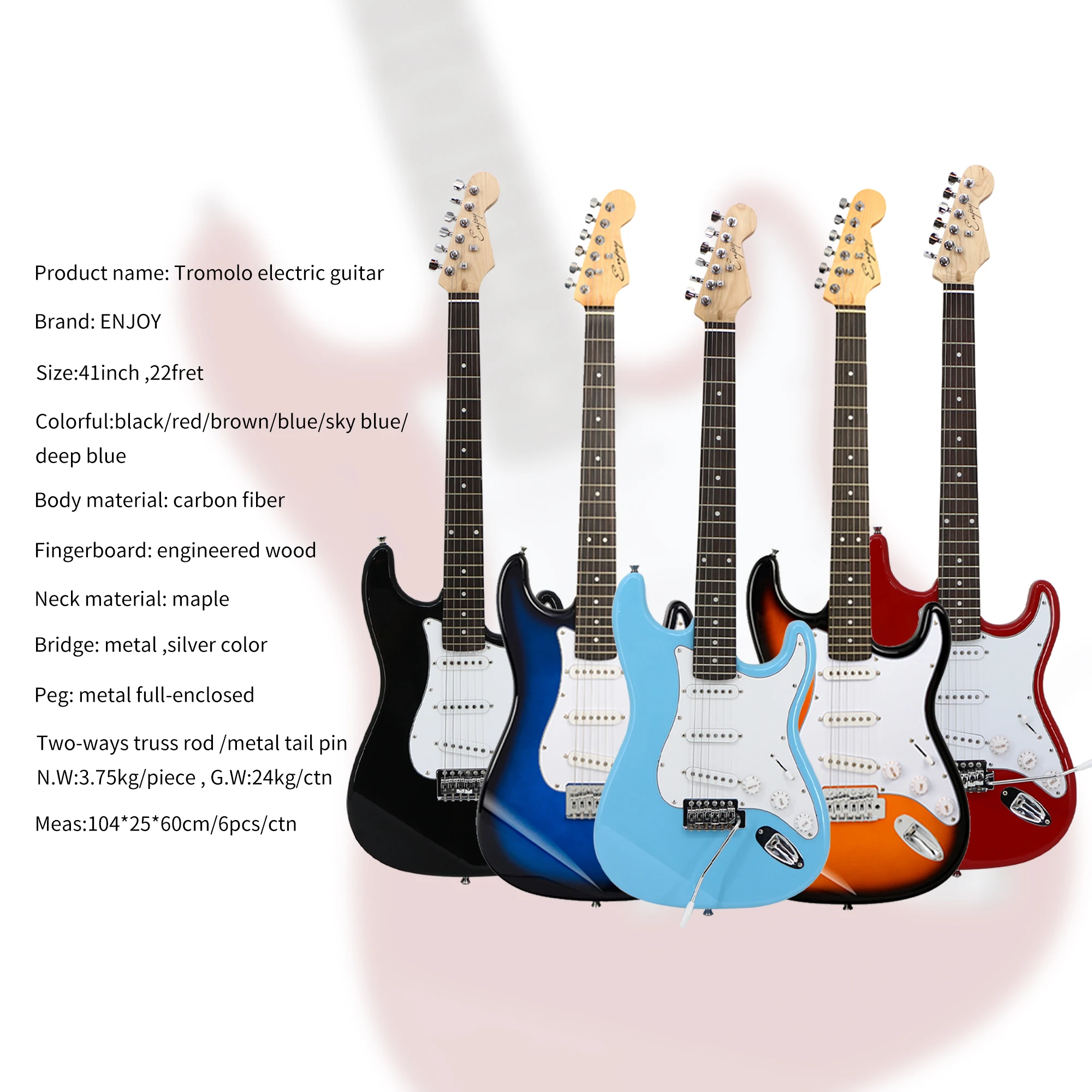 Hebikuo ST1 Hot Sale 2024 Factory OEM Custom High Quality Electric Guitars Made In China Electric Guitar