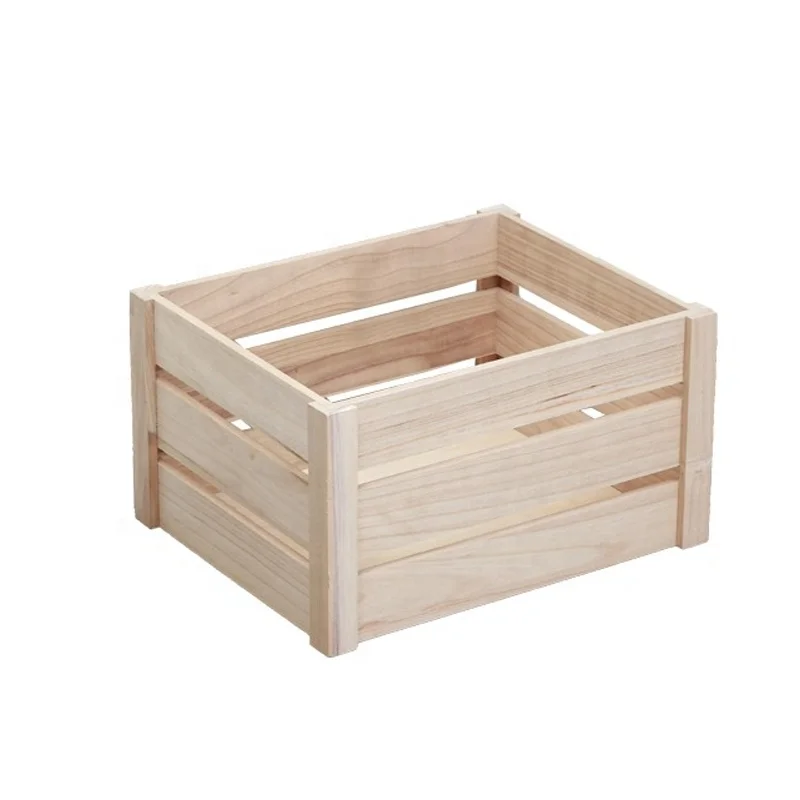 
Wholesale Customized IBEI product Handmade natural wooden craft gift Vegetable Fruit wine packing box Book Sundry storage crate 