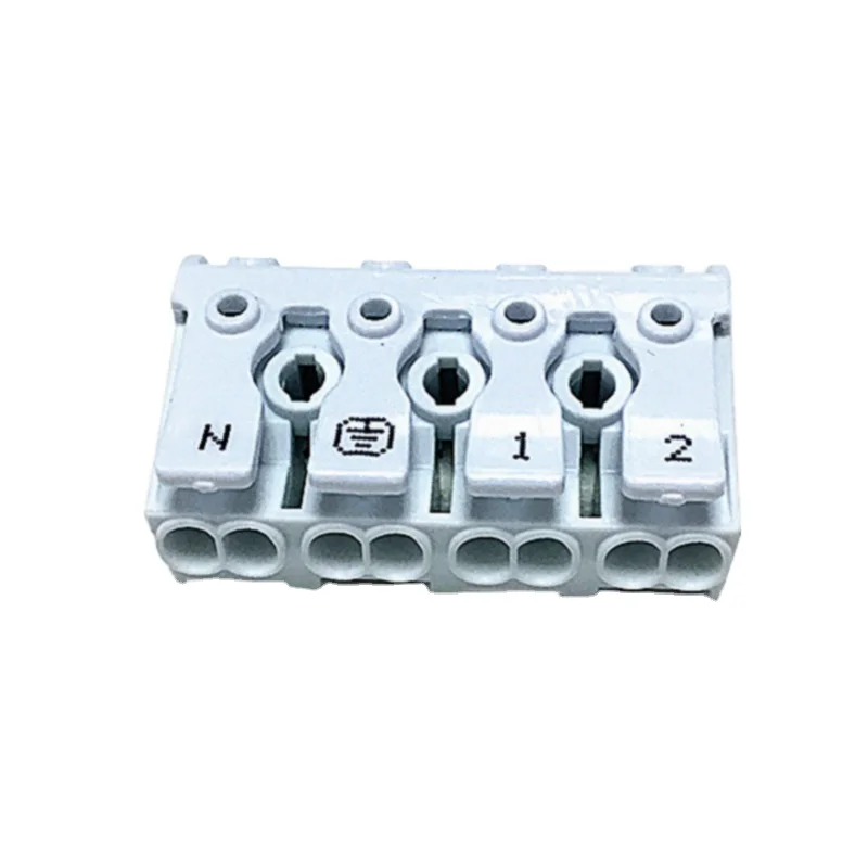 VDE 4 Pin Push in wire connector with earth plate