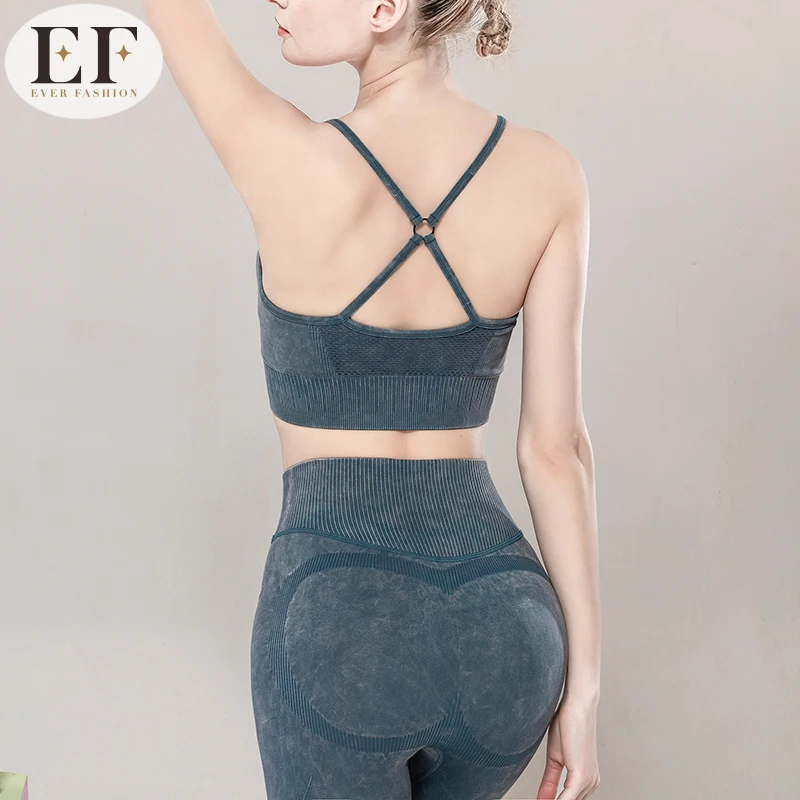 
Ever Fashion Wholesale Hot-selling Product Sexy Women Yoga Clothes Fitness Sports Wear Yoga Bra Black Color 