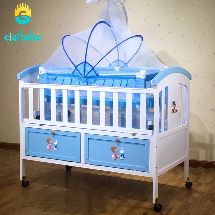 Multifunctional Solid Wood Pine Made Alone Cribs /Baby Cribs For Single