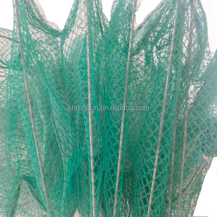 PE Knotless Multifilament Mesh Foldable Long Train Fishing Net Fish Crab Shrimp Trap Cage