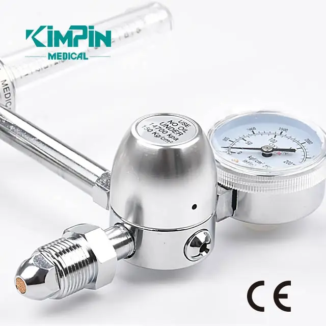 Connection Buoy Type Oxygen Inhaler Hospital Bull Nose Medical Oxygen Pressure Regulator With Humidified Bottle for BOC Cylinder