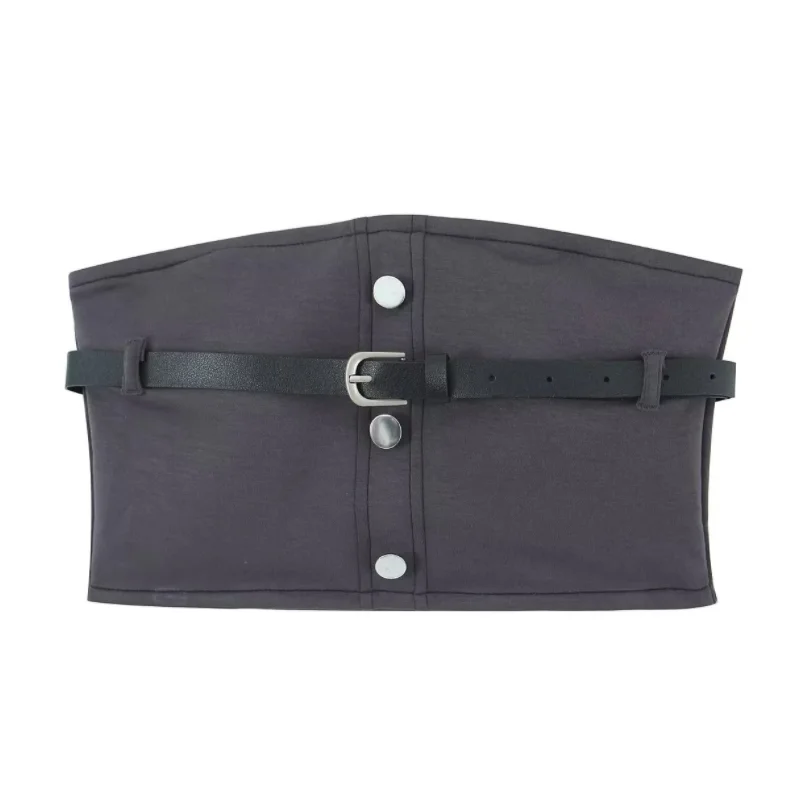 Runwaylover 1643 Ladies Sexy Strapless Crop Tops With Belt