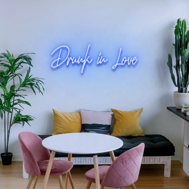 Koncept Drop Shipping 20inch Drunk in love Led Neon Sign Neon Light Advertising Custom LED Neon Sign