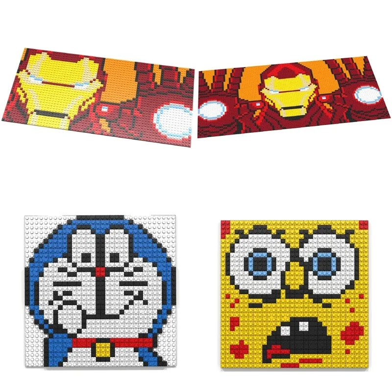 DIY Small Creative Granular Building Blocks Parts Wall Mosaic Pixel Paint Accessories Compatible with Most Building Blocks Sets